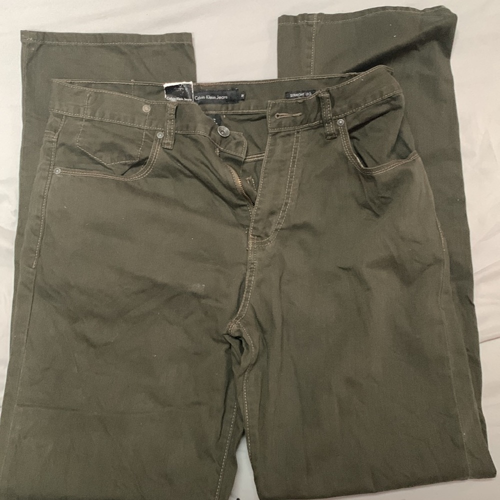 Green Calvin Klein Straight Jeans - Picture 4 of 5
